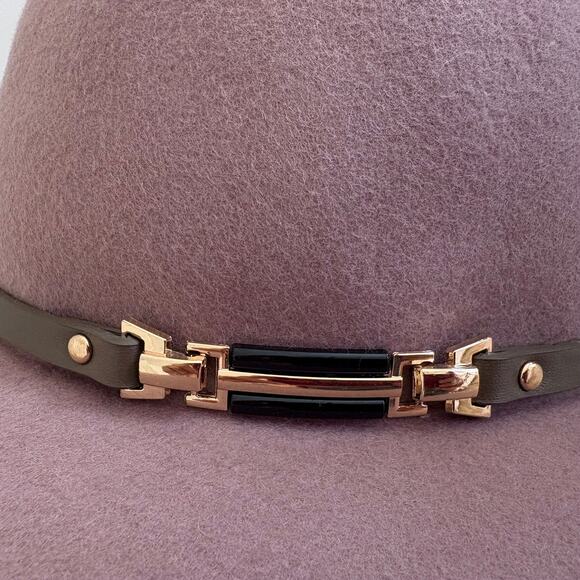 NWOT House of Harlow 1960 Mauve 1005 Wool Floppy Hat w/ Band Retro Glam Western main image 4